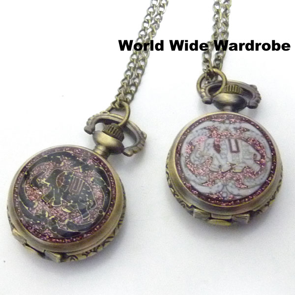 楽天市場】全18種 懐中時計 かわいい ネックレス チェーン 花 フラワー