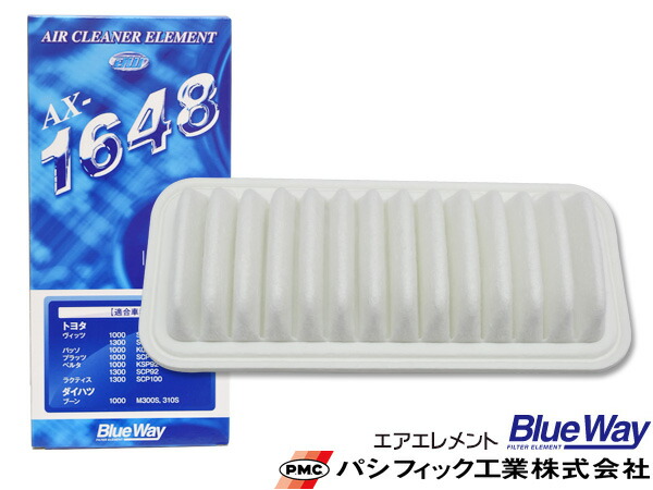 パッソ KGC10 KGC15 エアエレメント エアー フィルター クリーナー パシフィック工業 BlueWay AX-1648 【T-ポイント5倍】