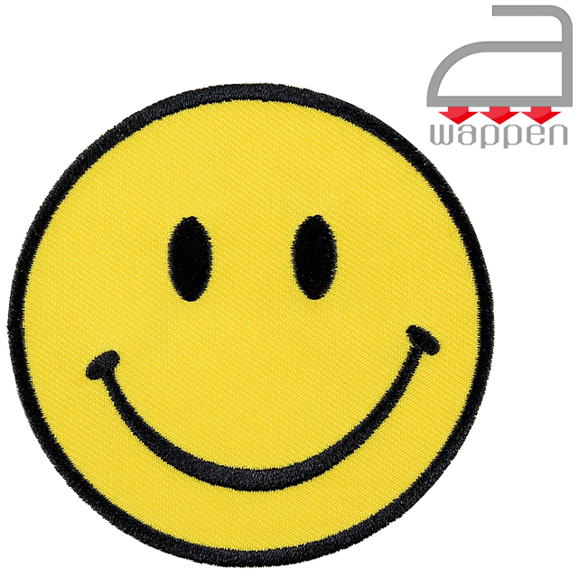 楽天市場 アイロンワッペン スマイルマーク ベーシック イエロー 黄色 丸型 Smile ニコちゃん 刺繍 80 八雲堂