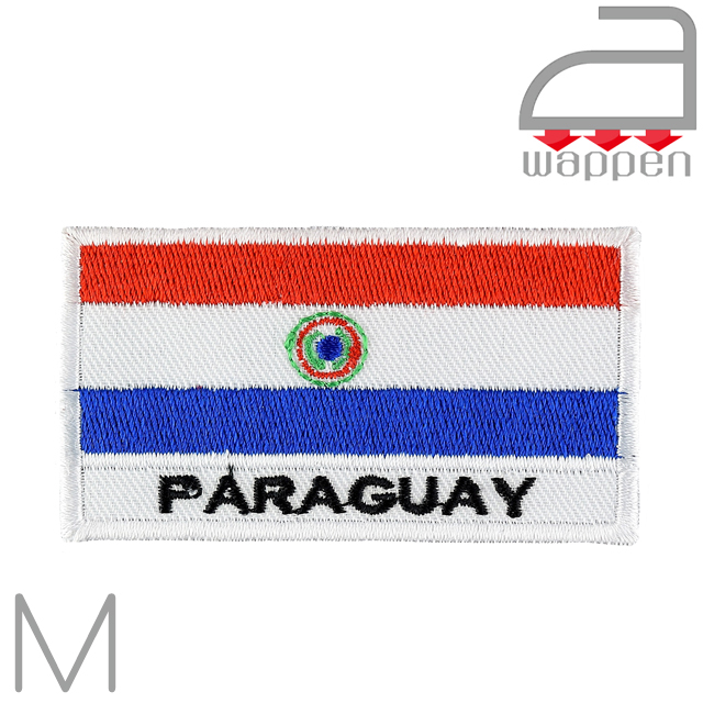 楽天市場 アイロンワッペン パラグアイ共和国 国旗 Mサイズ Paraguay 文字入り 南米 アスンシオン パラグワイ 八雲堂