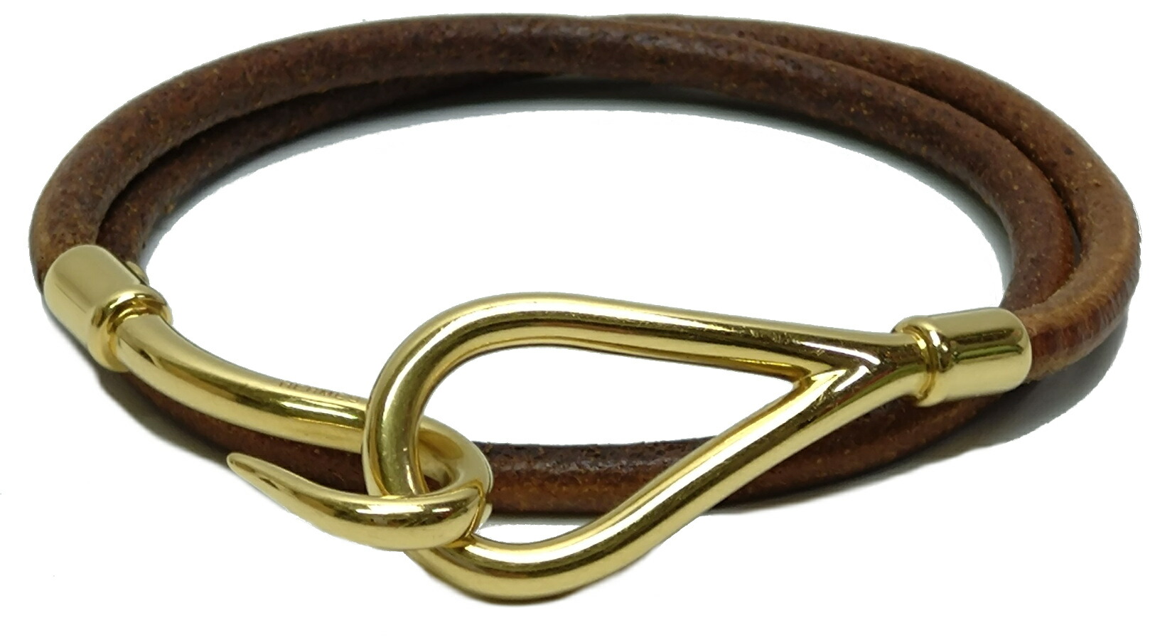 エルメス ジャンボフック レザー ブレスレット ゴールド HERMES エルメス レザーブレスレット ジャンボ JUMBO フック