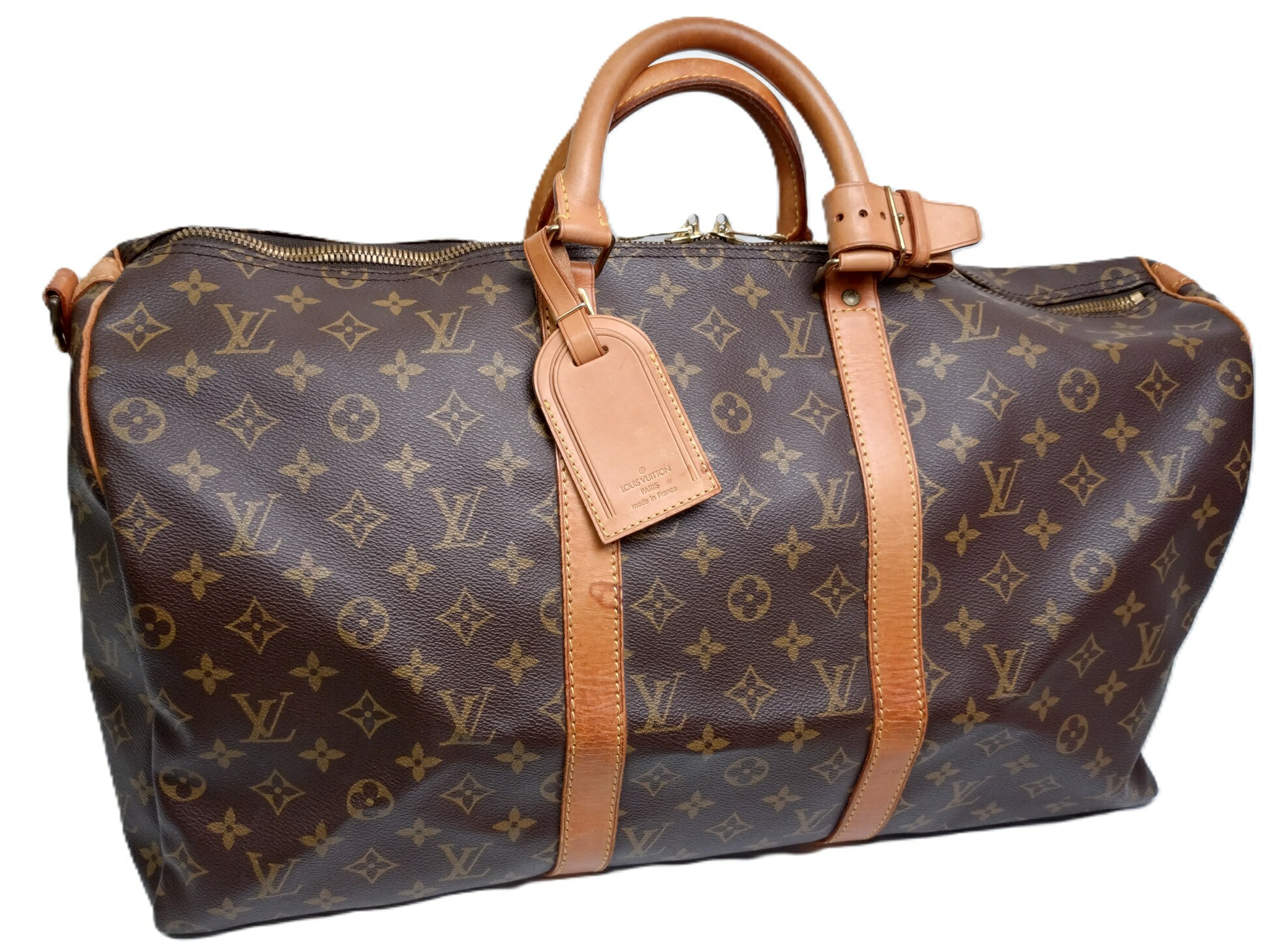 【貨物輸送無料】ルイヴィトン LOUIS VUITTON モノグラム キーポル・バンドリエール50  旅行  ボストンバッグ   ストラップ付き添い人 M41416【一六銀行下位区分】【中古】