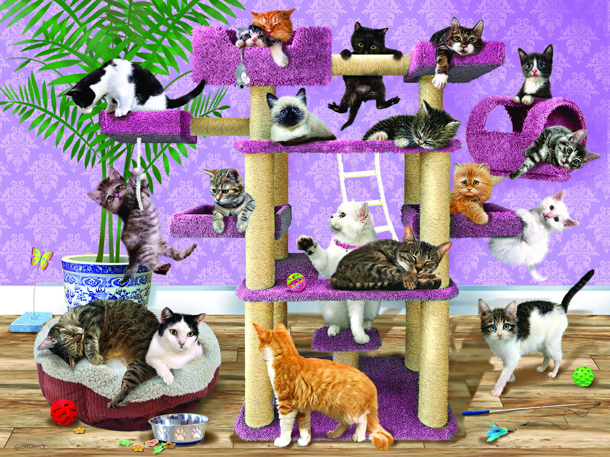 猫のアートジグソーパズル 18x23.5インチ 500ピース 猫のアートジグソーパズル 18x23.5インチ 500ピース ジグソーパズル