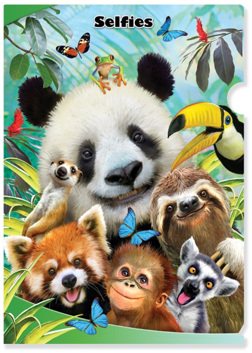 楽天市場 3d クリアホルダー 動物園の仲間の自撮り写真 動物 パンダ サル かわいい 文房具 クリアファイル プレゼント ３d 恐竜 おもちゃのヤマサン