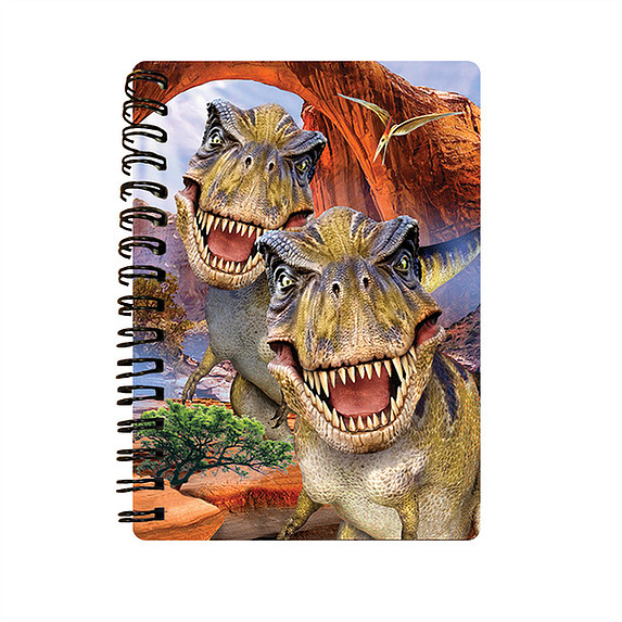 楽天市場 A6サイズ3dノート 恐竜たちの自撮り写真 ３d 恐竜 おもちゃのヤマサン