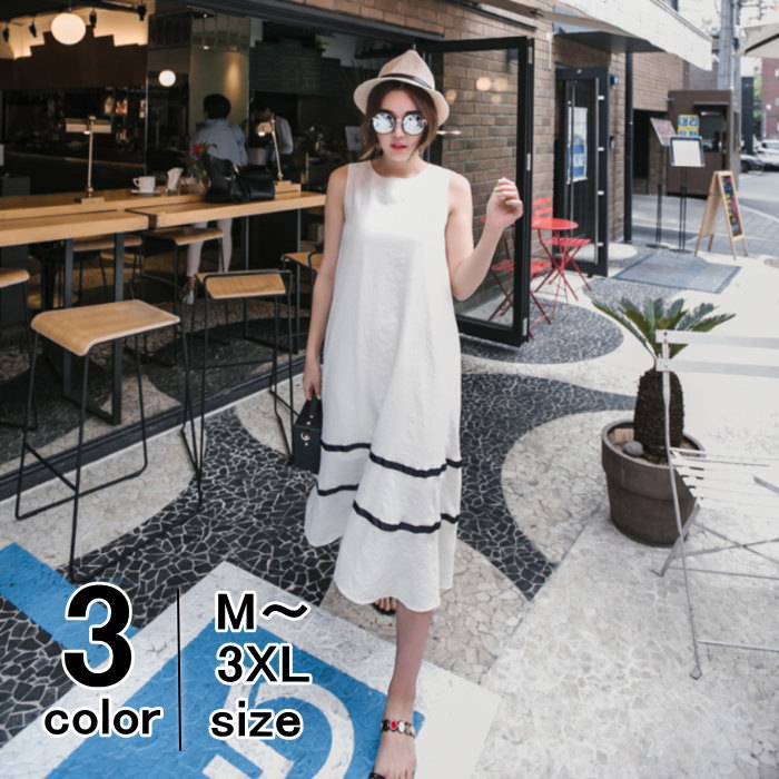 楽天市場 マキシワンピース ノースリーブ フレアワンピ ワンピ ロングワンピ 無地 白 黒 グレー 春夏 レディース メール便送料無料おうちコーデ アパレル Yang Gen