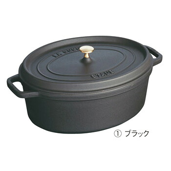 ｽﾄｳﾌﾞ ﾋﾟｺ･ｺｺｯﾄ 楕円面 15糎 ﾌﾞﾗｯｸ 40509-478【ココット】【両手なべ】【staub】【ストウブ】【楕円面】【IH相応う】【オーヴン相応う】【無水膳立て】【鋳鉄】【勝手もと設備】