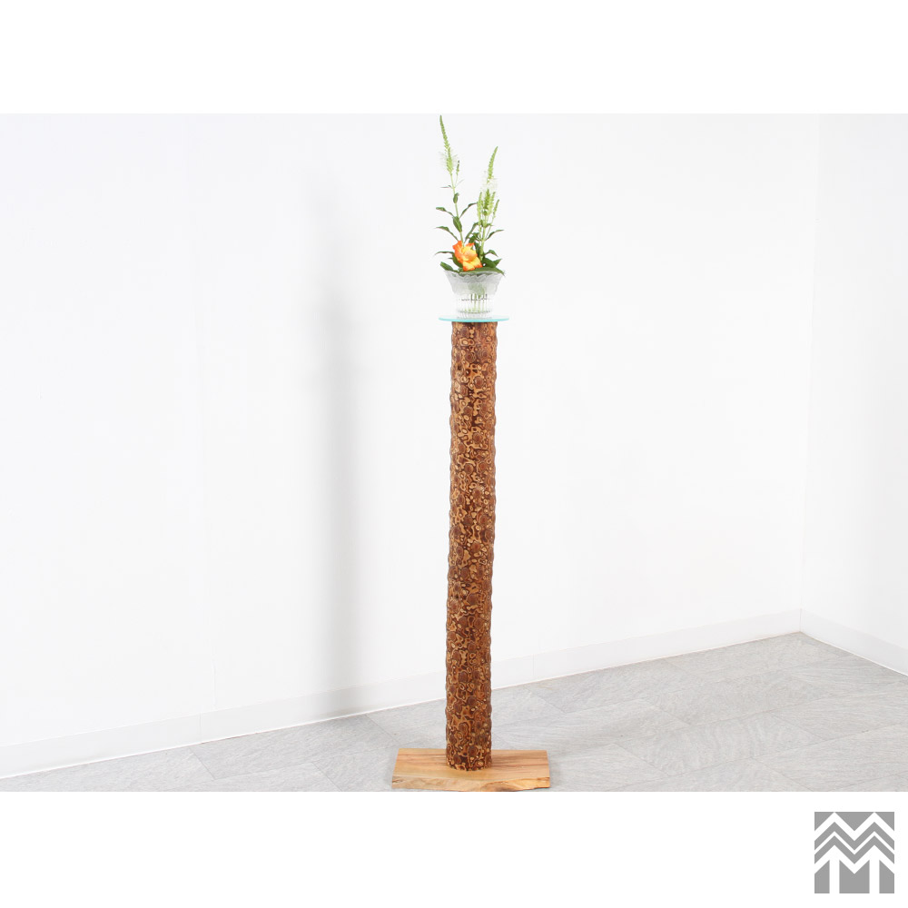 駒寄せWOOD 花台 見せびらかす照明ランプ 高さ1020粍 油絵の具仕上[OGW-K062424016] 【木製】【醇乎たる】【生まれながら木】 インテリア・寝具・収納-インテリア小物・置物