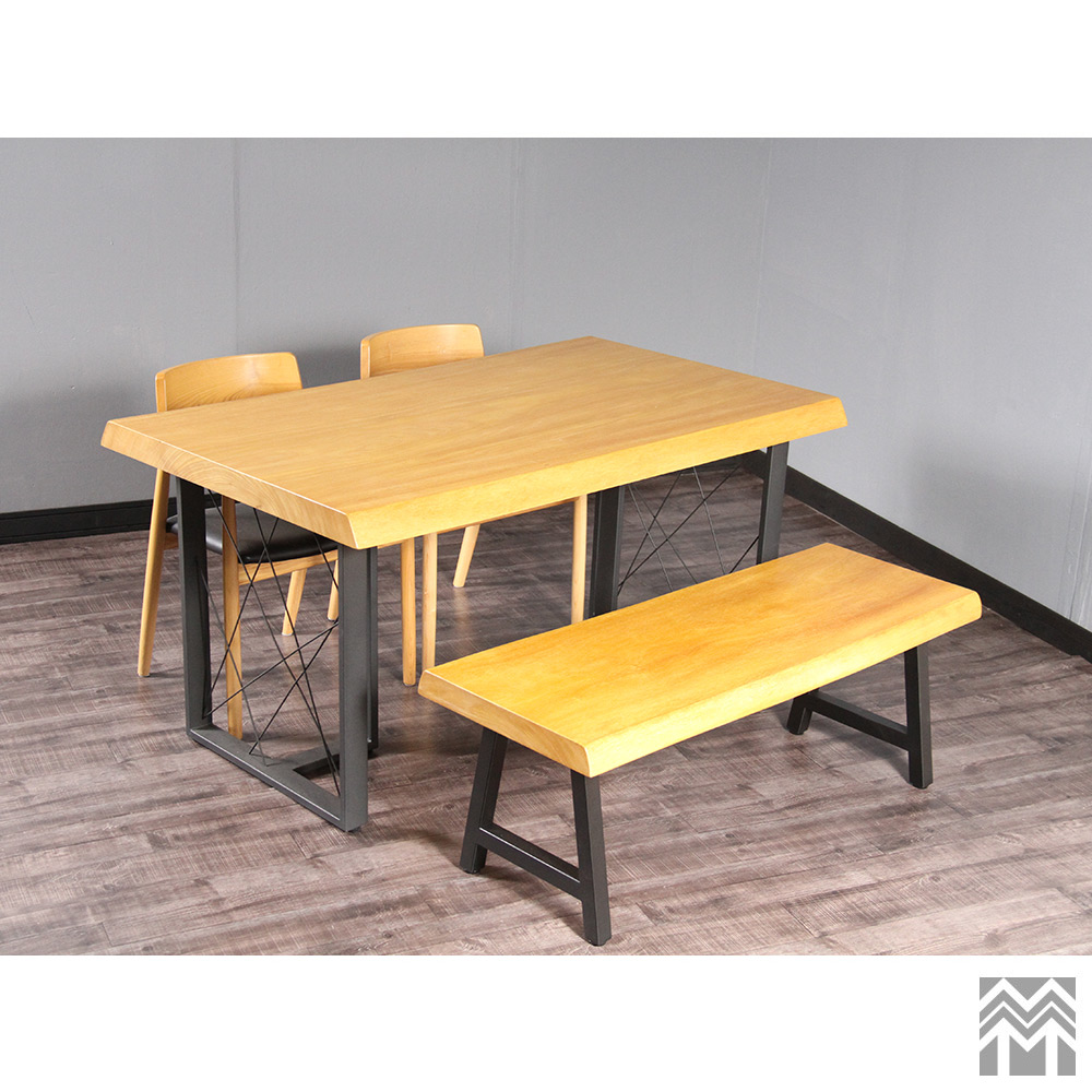 大垣WOOD 一枚板 ダイニングテーブル用天板(板のみ)+ベンチセット モビンギ 4人掛け 幅1500mm ウレタン塗装（艶なし）[OGWJ-112524001] 【天然木】【無垢】【1枚板】【ダイニングテーブル】【木製】【日本製】【ハンドメイド】｜厨房用品専門店！安吉