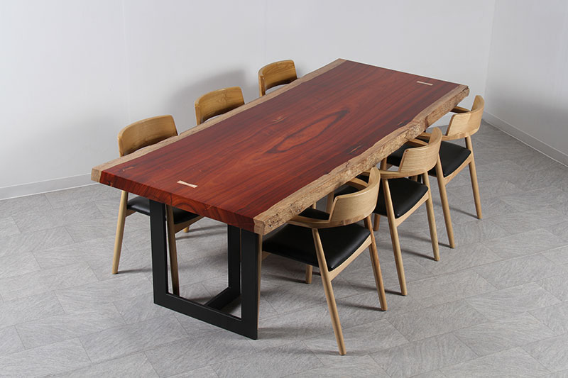 大垣WOOD 一枚板 ダイニングテーブル用天板(板のみ) パドック 6~8人掛け 幅2170mm ウレタン塗装(艶なし)[OGWJ-42-263-231027-02]【天然木】【無垢】【1枚板】【ダイニングテーブル】【木製】【日本製】【ハンドメイド】