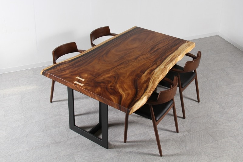 大垣WOOD 一枚板 ダイニングテーブル用天板(板のみ) モンキーポッド 4~6人掛け 幅1760mm オイル仕上げ[OGWJ-I170-230919-01]【天然木】【無垢】【1枚板】【ダイニングテーブル】【木製】【日本製】【ハンドメイド】