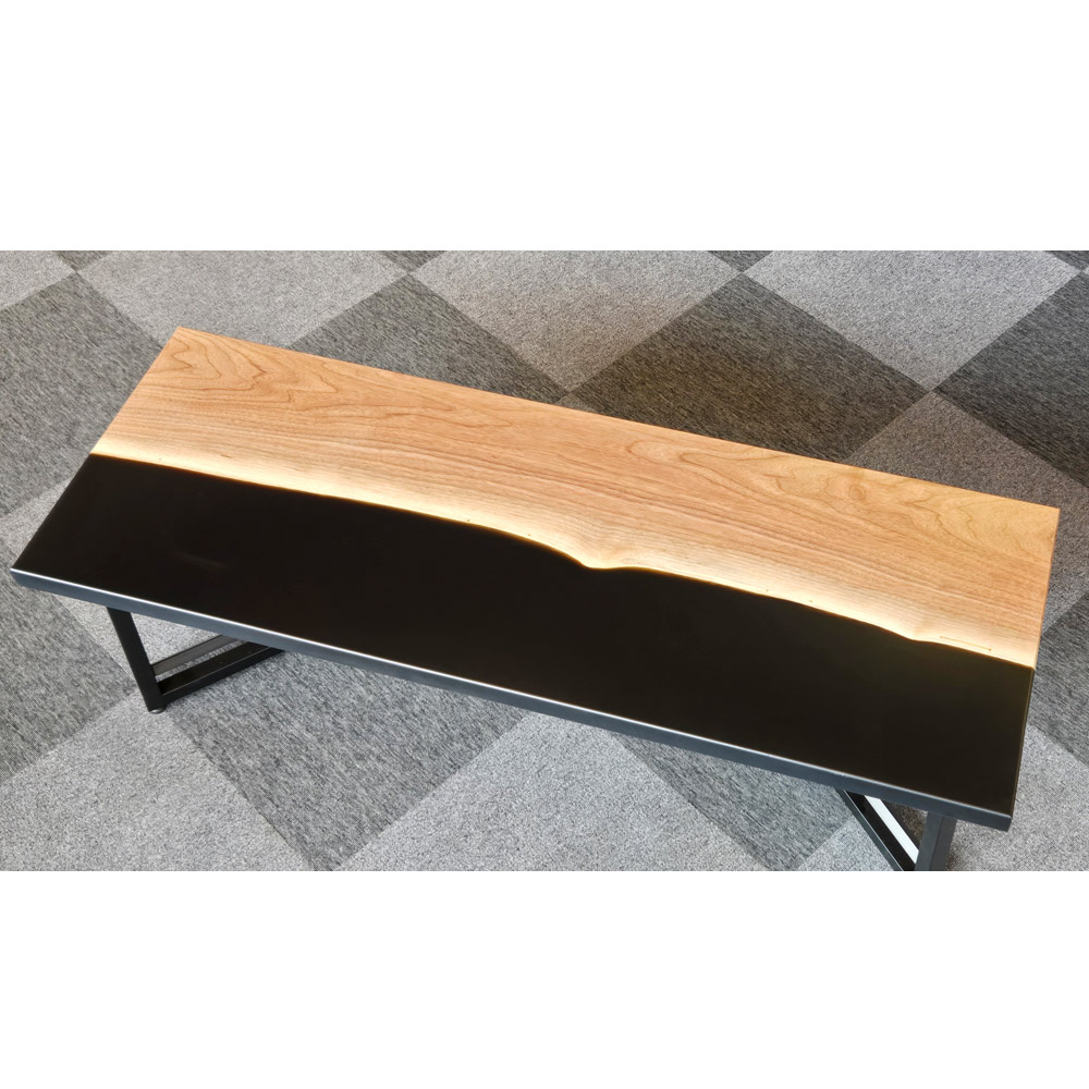 駒寄せWOOD 一枚板 時刻表用天板(板のみ) ブラックウォルナット＋レジン 幅1470粍 ウレタンペンキ塗り無光沢[OGWJ-041025002]【カウンタ】【テレビ受像機ゲーム盤】【純乎たる】【1枚板】【レジン】【木製】【日本製】【御手々御手伝いさん】
