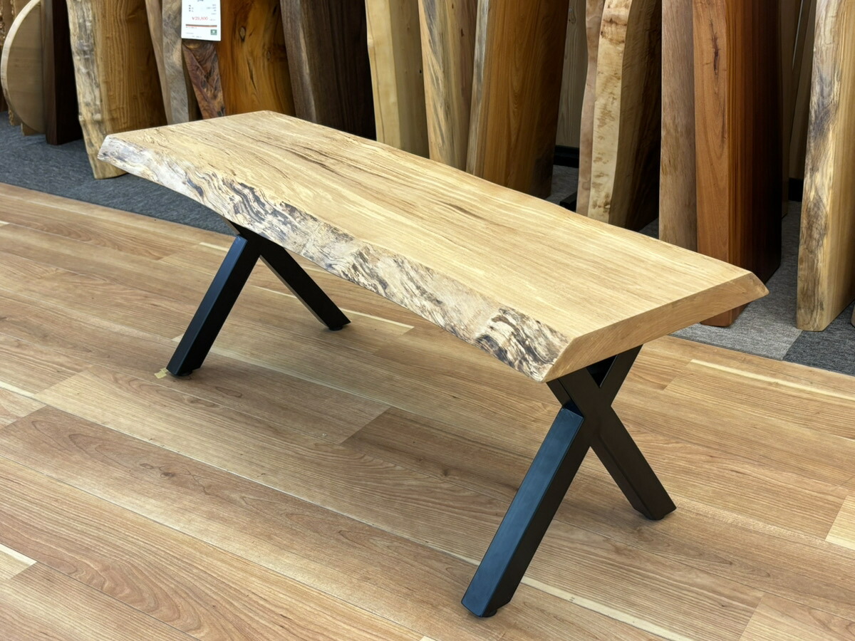 大垣WOOD 一枚板 樺(かば) （板のみ）オイル仕上げ　幅1098mm[OGWJ-022825005]【天板】【天然木】【無垢】【ベンチ】【ダイニングベンチ】【木製ベンチ】【アイアンベンチ】【長椅子】【背もたれなし】【日本製】