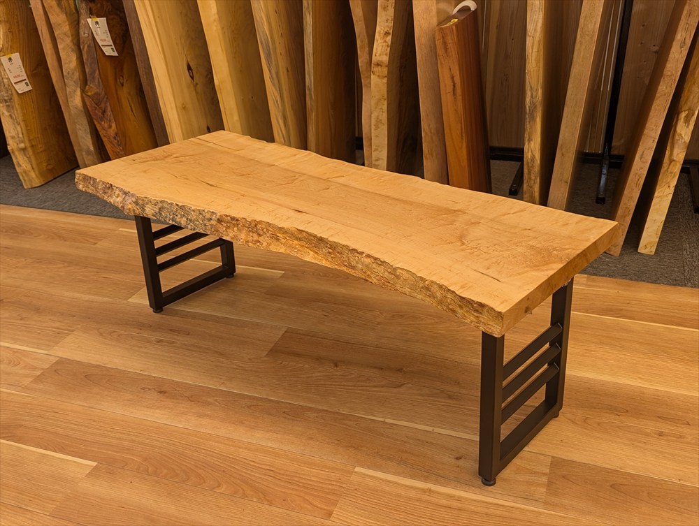 大垣WOOD 一枚板 カエデ （板のみ）オイル仕上げ　幅1210mm[OGWJ-042925001]【天板】【天然木】【無垢】【ベンチ】【ダイニングベンチ】【木製ベンチ】【アイアンベンチ】【長椅子】【背もたれなし】【日本製】