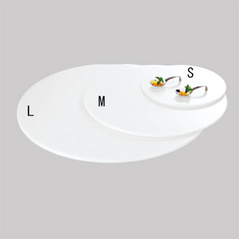 アクリル ビュッフェトレイ 丸 ホワイト L W0067|厨房用品専門店!安吉