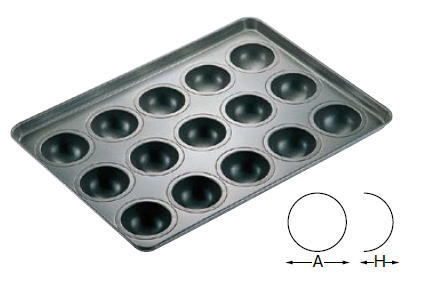 プロアスター シリーズ プロアスター わん型天板 80深15面【製菓用品】【製菓道具】【オーブン用】【型】【ケーキ焼き型】【アルスター】【フッ素加工】【業務用厨房機器厨房用品専門店】｜厨房用品専門店！安吉