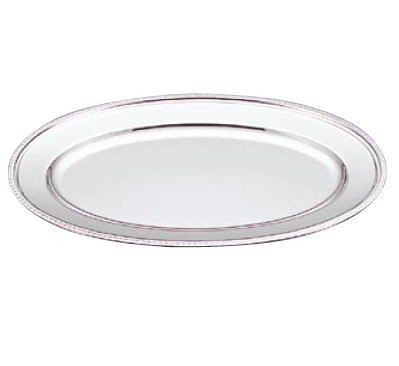 UK18-8 菊渕小判皿 26インチ【バイキング用品 ビュッフェ用品 オードブル】【ステンレス】【銀色食器】【業務用厨房機器厨房用品専門店】