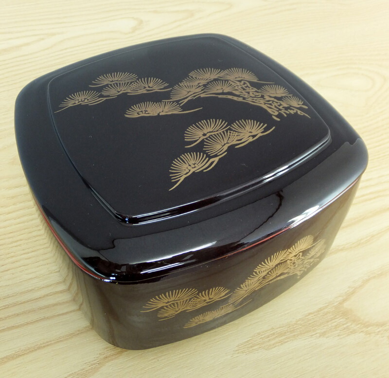 ■お得な10個セット■D.X 角ちらし桶 溜パール老松 1-485-1【寿司 すし容器】【寿司桶】【寿司入れ】【ちらし寿司用】【業務用厨房機器厨房用品専門店】■お得な10個セット■