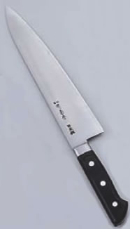 堺菊守日本鋼(口金付) 牛刀(両刃) 30cm【業務用包丁】【洋包丁】【キッチンナイフ】【洋食包丁】【業務用厨房機器厨房用品専門店】