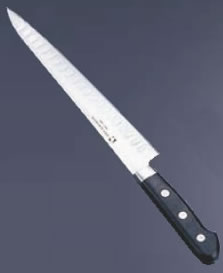 堺 菊守 特殊ｽﾃﾝﾚｽ鋼 筋引ｻｰﾓﾝ (両刃) 24cm【業務用包丁】【洋包丁】【キッチンナイフ】【洋食包丁】【業務用厨房機器厨房用品専門店】