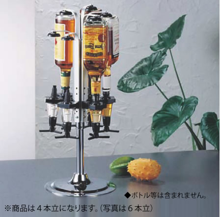 ﾋﾞｭｰﾓﾝﾄ ｳｨｽｷｰﾒｼﾞｬｰｽﾀﾝﾄﾞ ﾛｰﾀﾘｰ式 4本立 1oz黒【代引き不可】【アルコールスタンド】【業務用厨房機器厨房用品専門店】