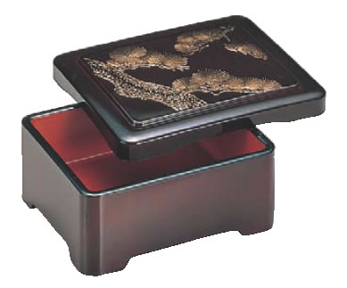DX丼重 溜沈金松 42061130【料理演出用品】【丼重】【重箱】【漆器】【業務用厨房機器厨房用品専門店】
