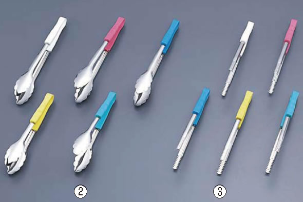 ■お得な10個セット■18-8抗菌PPハンドル カラー万能トング 小 ピンク■お得な10個セット■