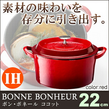 ボン・ボネール ココット 22cm レッド