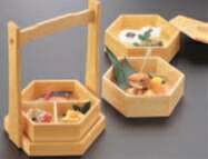 六角手提げ弁当【松花堂弁当】【白木松花堂】【弁当箱】【木製】【盛器】【宴会に】【お祭りに】【新年会に】【忘年会に】【1-316-3】|厨房用品専門店!安吉