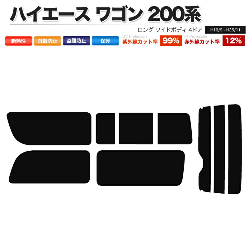 楽天市場】カーフィルム リアセット ハイエース バン ロング 標準ボディ 5ドア KDH201V KDH201K TRH200V TRH200K  KDH206V KDH206K GDH201V GDH206V GDH206K 2列目三分割窓【あす楽】【配送種別:B】 : 納得ショップ