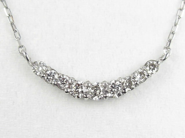 【クーポン配布中】PTプラチナ 天然ダイヤモンドラインネックレス0.1ct