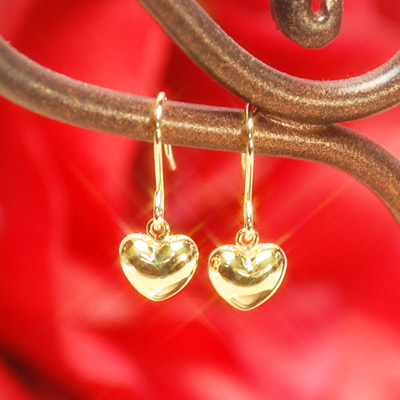 【P10倍19日23:59まで】K18イエローゴールドハートフックピアス 5mm K18 ピアス 18k ピアス 18金 ハート ピアス ジプシー ピアス レディース