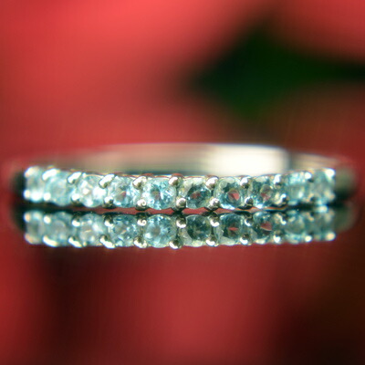 楽天市場】ハーフエタニティリング ブルートパーズ 3mm 指輪 10k K10