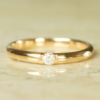 【クーポン配布中】 究極シンプル ストレートリング ダイヤ付き 地金リング 甲丸リング マリッジリング 結婚指輪 ペアリング｜誕生石・宝石のヨコヤマ