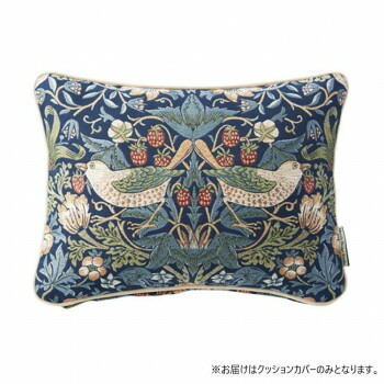 川島織物セルコン　モリスデザインスタジオ　いちご泥棒　ピロークッションカバー　40×30cm　LL1710　ブルー
