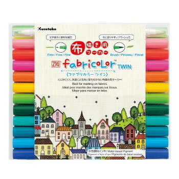 呉竹 ZIG fabricolorツイン 24色セット TC-4000A/24V