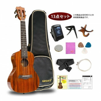 GECKO(ゲッコー)×アーバン通商 ウクレレ(充実の13点セット) 23インチ コンサート GU9 KOA 14,209円