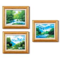 工藤昭重油絵額F6金　1107340・北アルプス