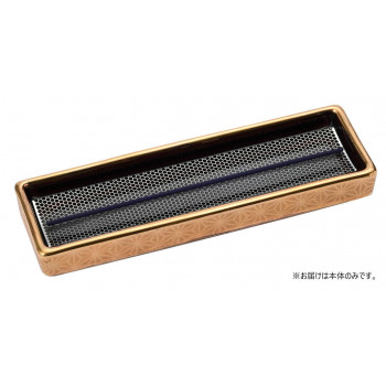 ナカムラ商事　室内用香皿 香線　金麻の葉(本金焼付)