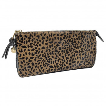 Pisoraro(ピソラロ) ハラコ ウォレットバッグ LEOPARD-BR PR239
