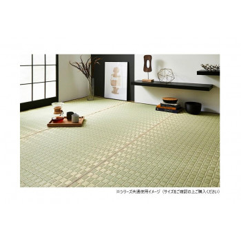 【同梱不可】 純国産 掛川織 い草 敷物 カーペット 本間2畳 約191×191cm グリーン 1080060121012