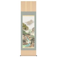 【同梱不可】 中山雪頓　掛軸(尺五)　「彩色山水」　13418