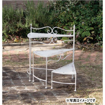 【代引き・同梱不可】 大同クラフト ガーデンインテリア スパイラル花台・3段 折りたたみ式　ISK24-3F