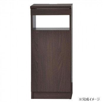【代引き・同梱不可】 日本製組立家具 FAX台40型 ルーター収納 ブラウン｜あっとらいふ
