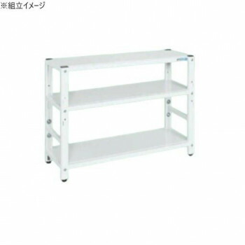 【代引き・同梱不可】 サカエ ラック高さ調整タイプ 1000&times;350&times;700mm パールホワイト 3段タイプ TSTN1-1070W｜あっとらいふ