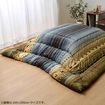 【代引き・同梱不可】 こたつ掛け布団 『ラディ』 グリーン 約205×205cm 5185119|あっとらいふ