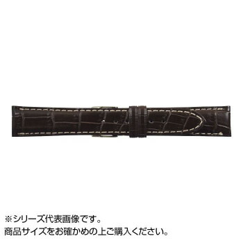 MIMOSA(ミモザ) 時計バンド クロコマット 18mm ブラウン/ホワイトステッチ (美錠:銀) WRM-BW18