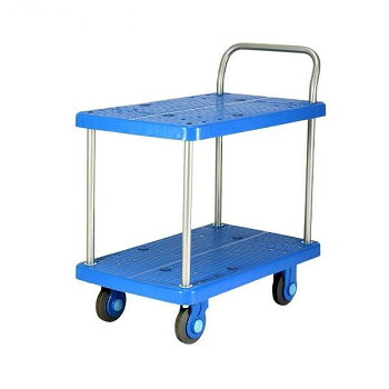 【代引き・同梱不可】 静音台車 テーブル2段式 最大積載量250kg PLA250-T2|あっとらいふ