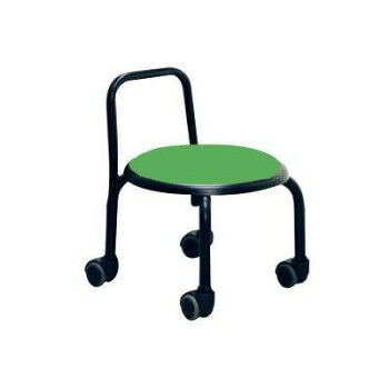 【代引き・同梱不可】 背付ローキャスターチェア ボン グリーン/ブラック SLC-255