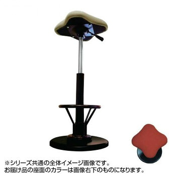 【代引き・同梱不可】 ツイストスツールラフレシアKモーR (フットレスト付き) レッド/ブラック TWS-240R